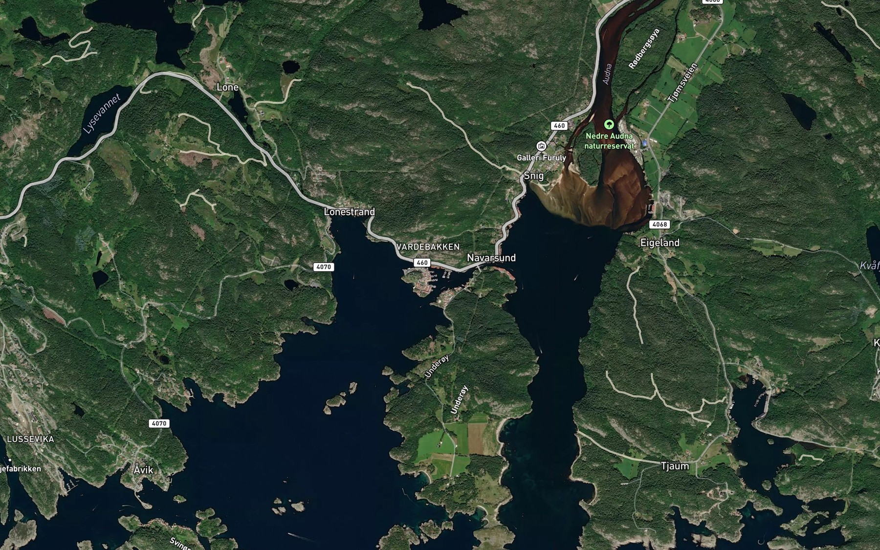 Satellite map of the Lasta