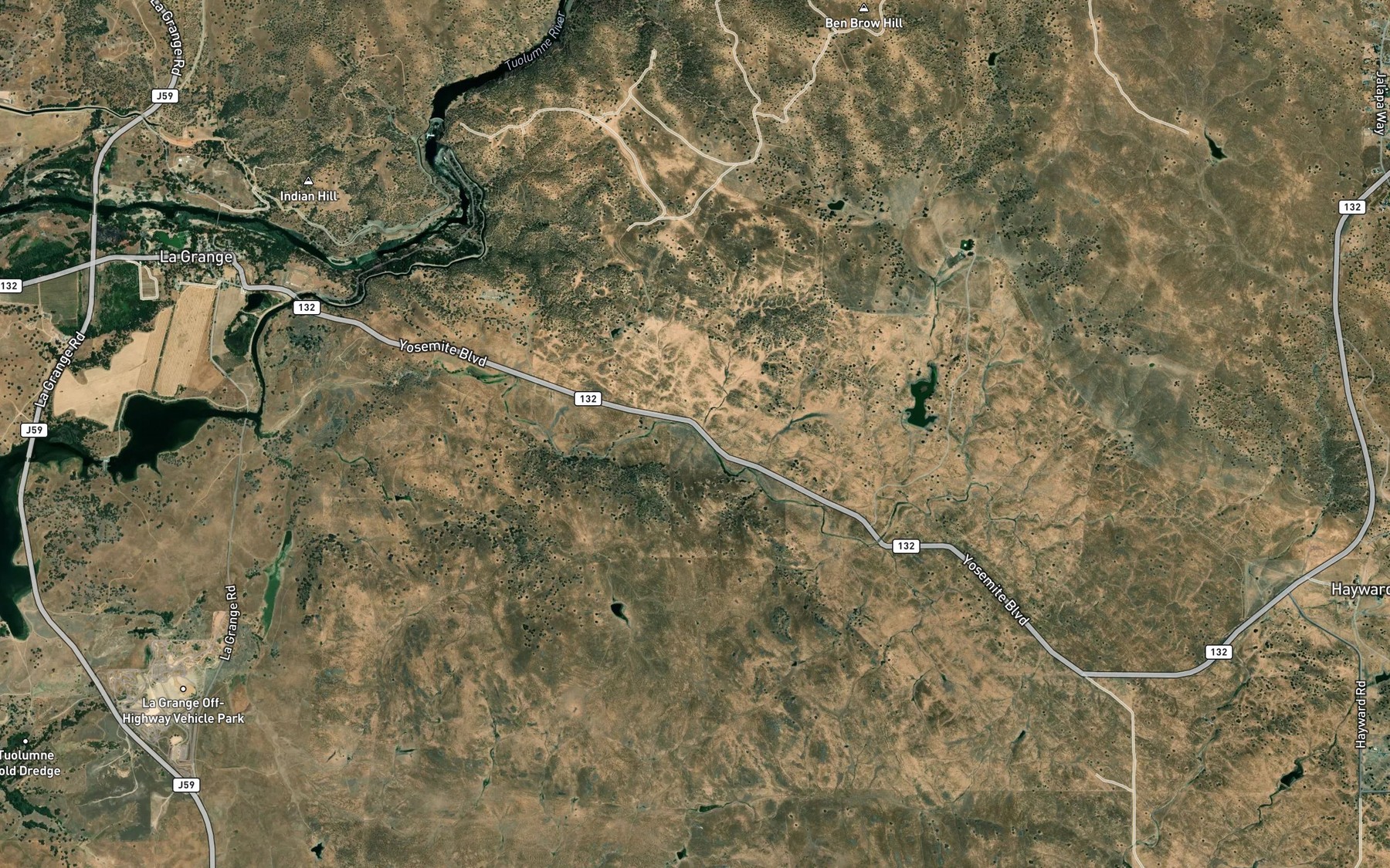 Satellite map of the Vizard Creek