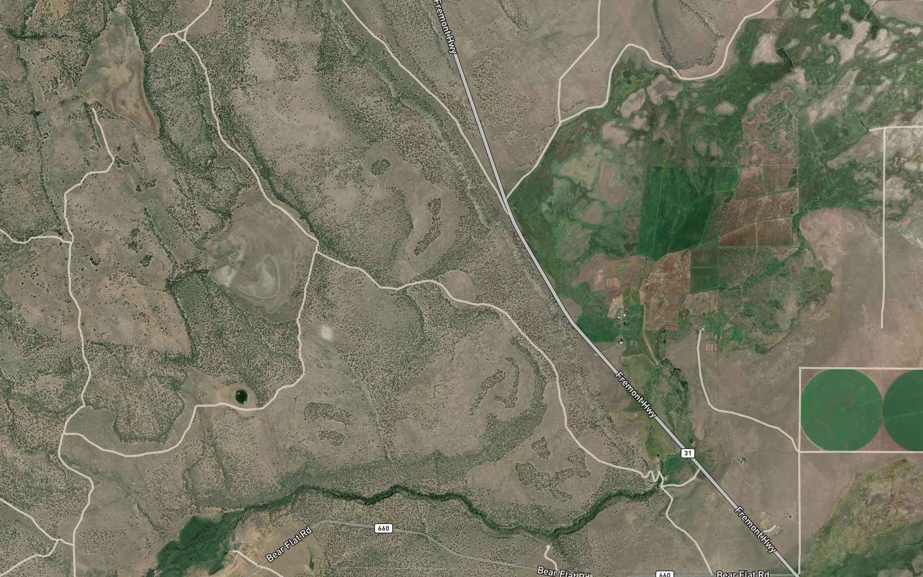 Satellite map of the Lonely Reservoir