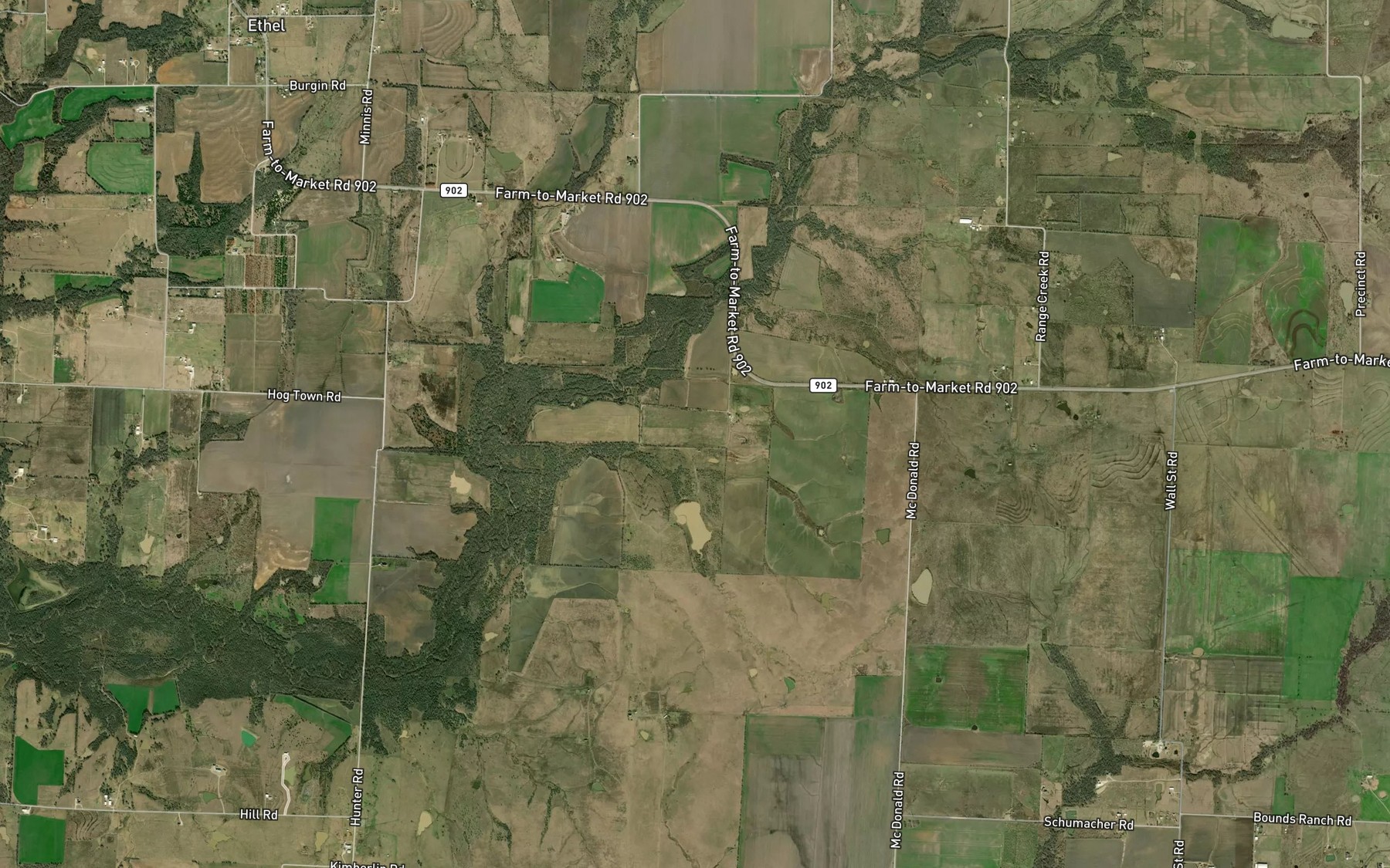 Satellite map of the Touchstone Lake
