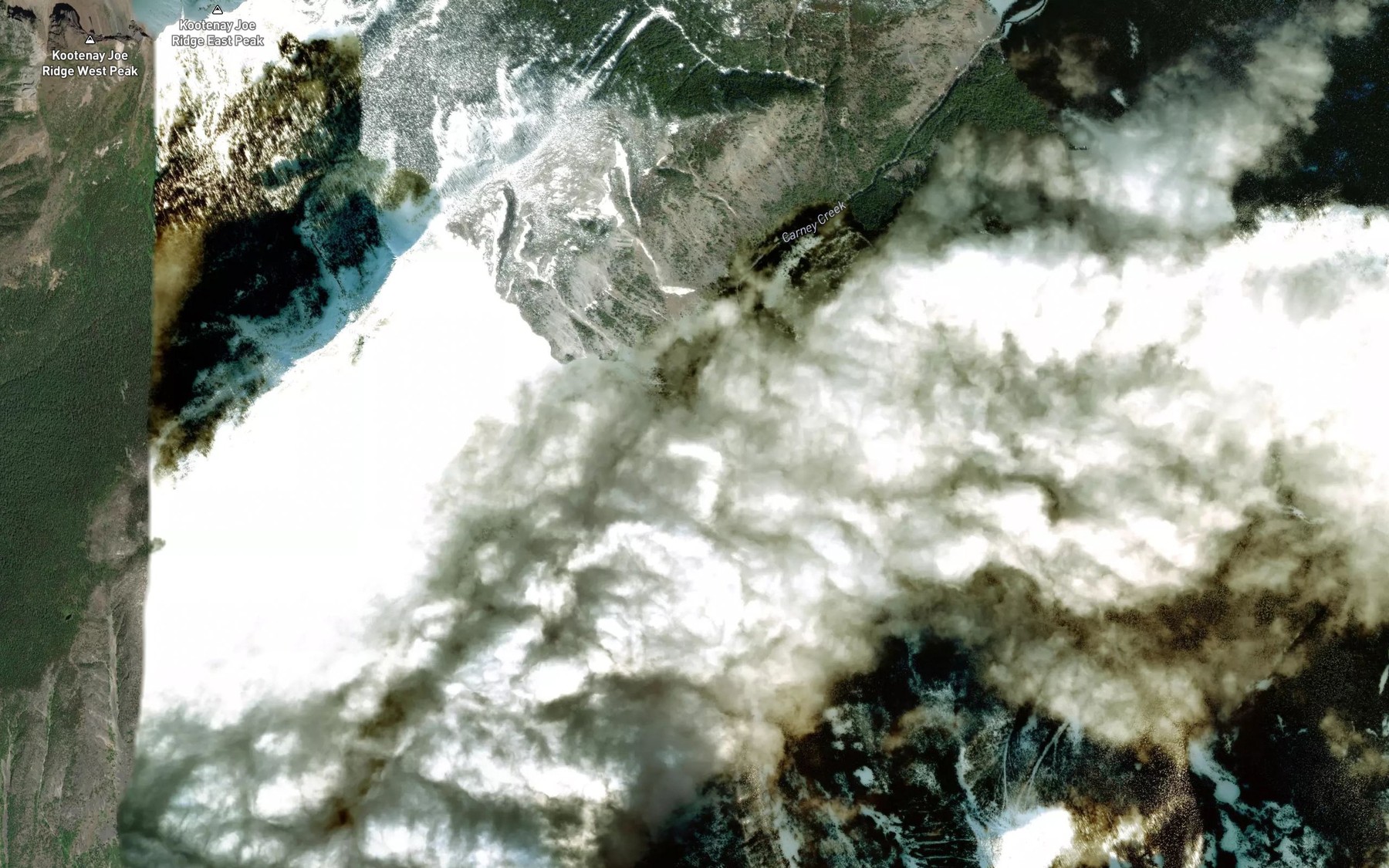 Satellite map of the Carney Creek