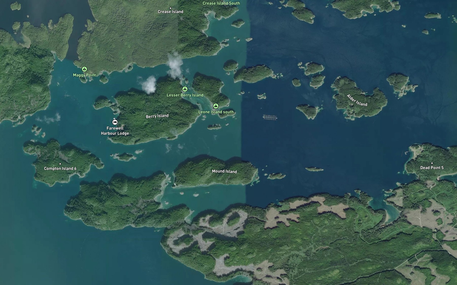 Satellite map of the Indian Channel