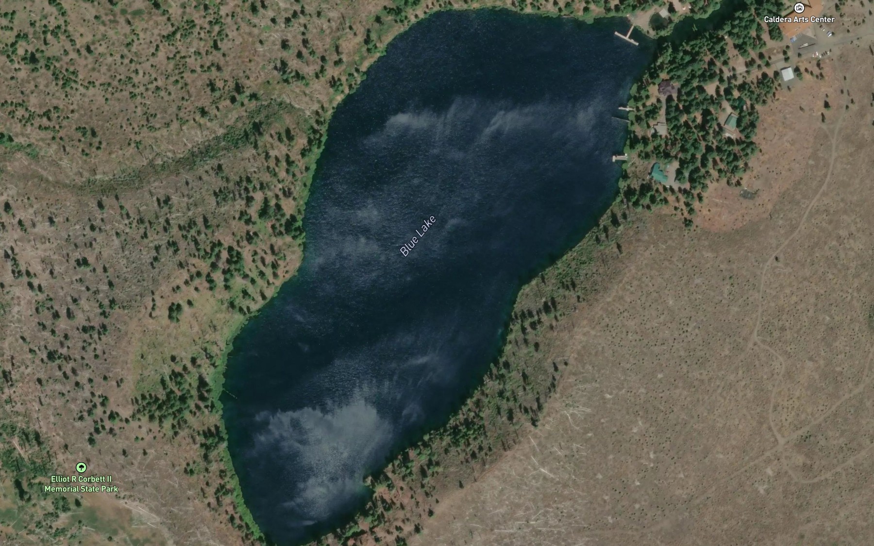 Satellite map of the Blue Lake