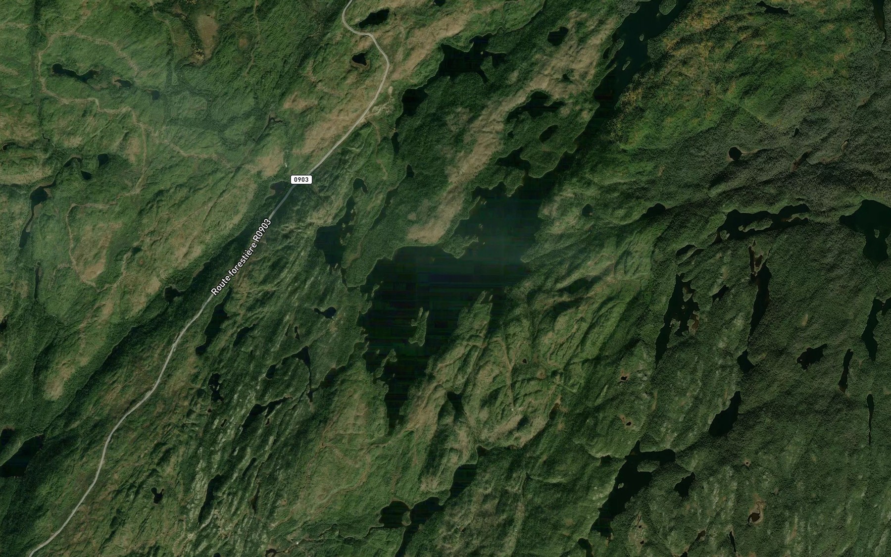 Satellite map of the Lac du Caribou
