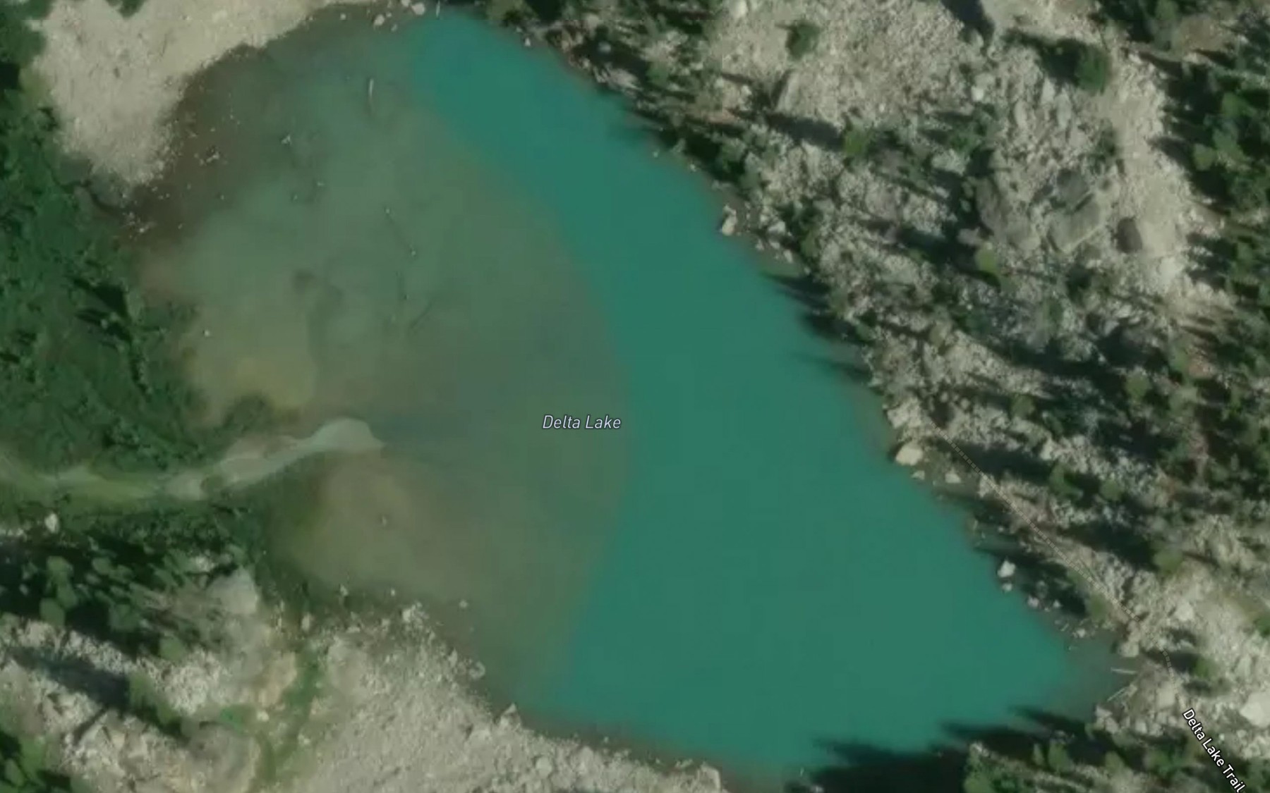 Satellite map of the Delta Lake