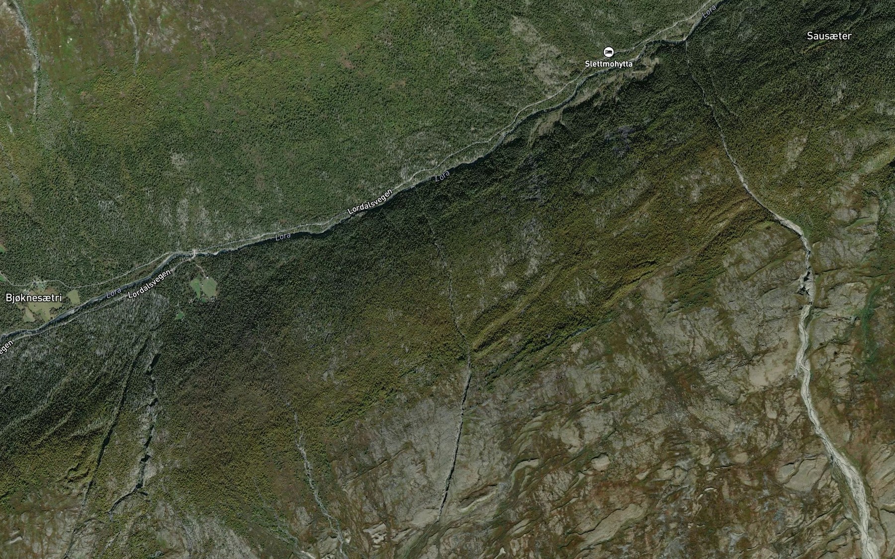 Satellite map of the Bergutai