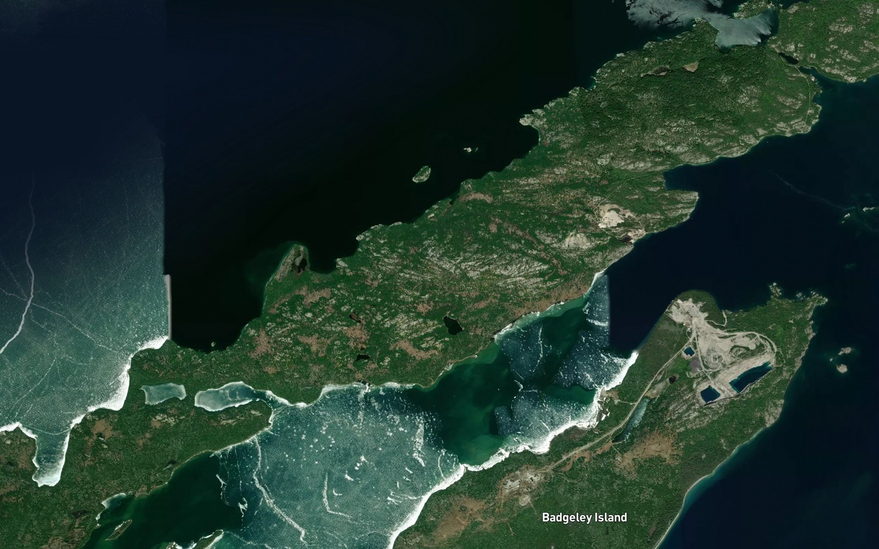Satellite map of the Lansdowne Channel
