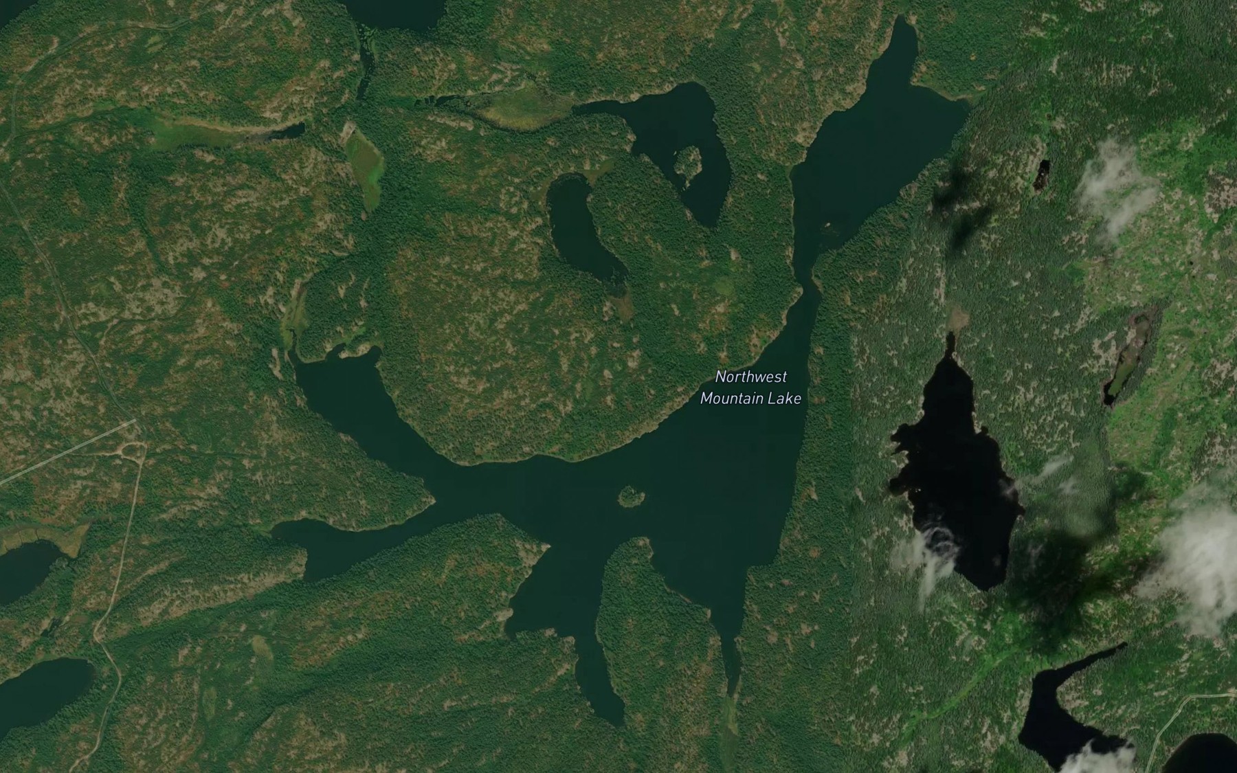 Satellite map of the Northwest Mountain Lake