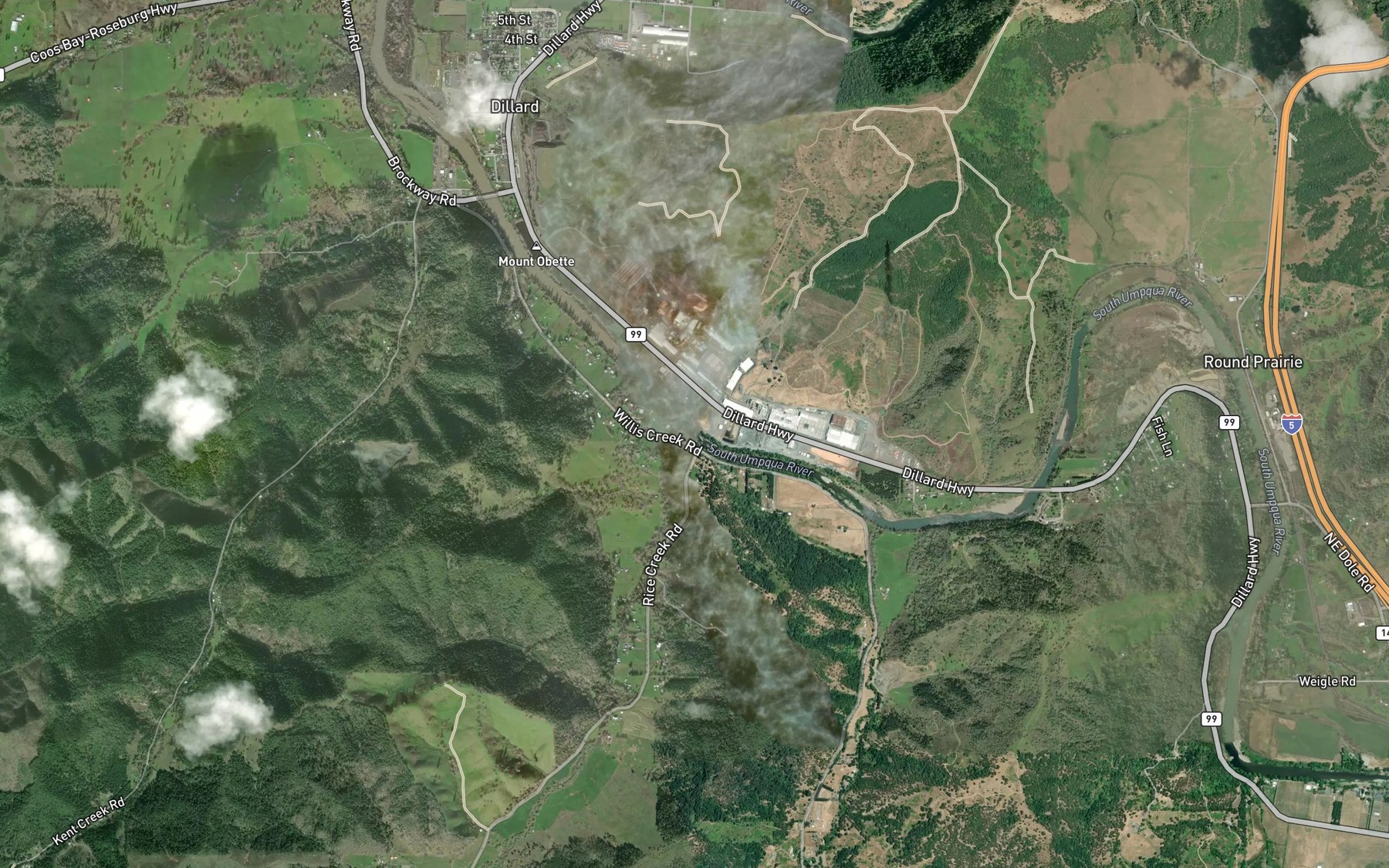 Satellite map of the Rice Creek