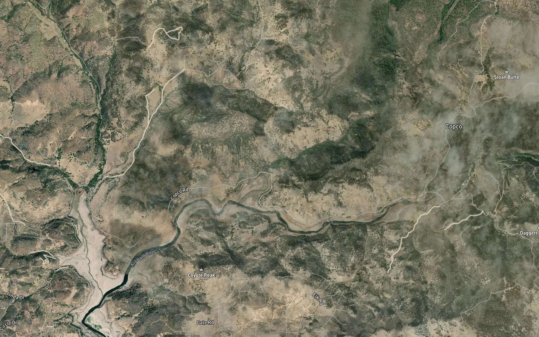 Satellite map of the Jenny Creek