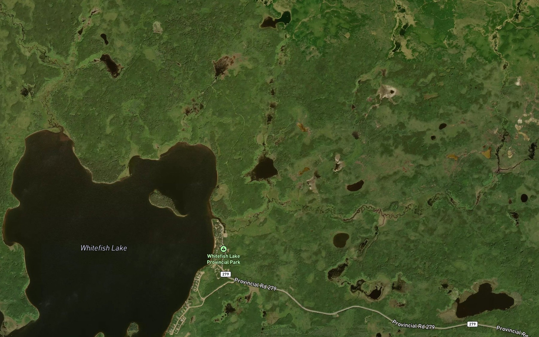 Satellite map of the Eagle Branch Lake