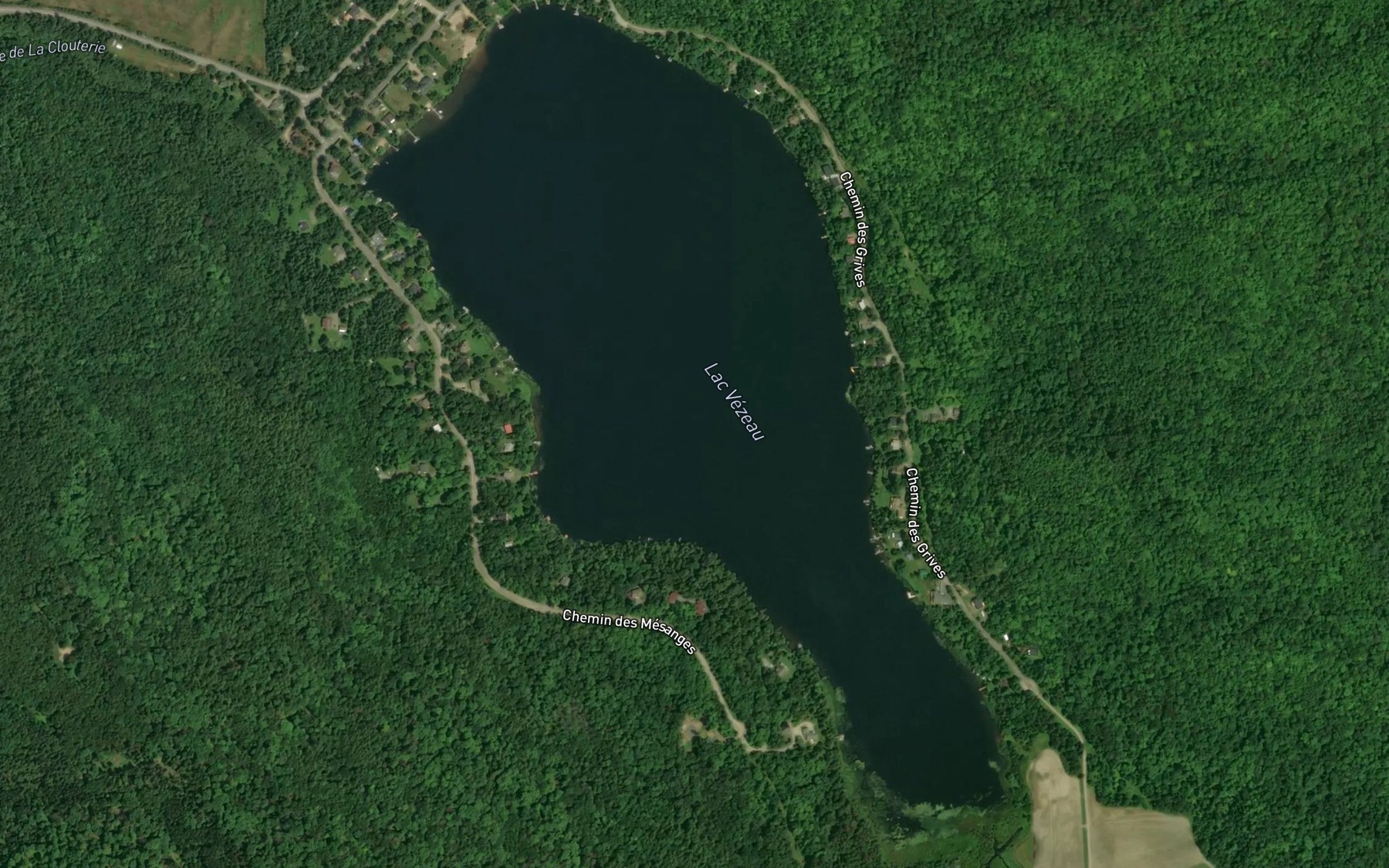 Satellite map of the Lac Vezeau