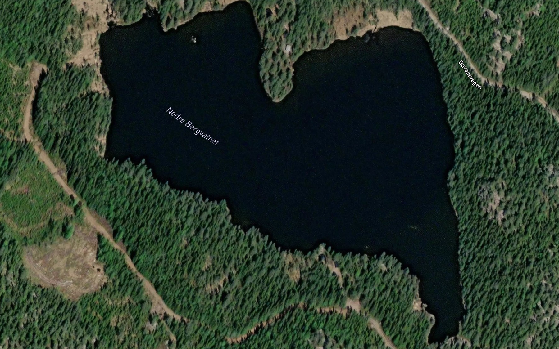 Satellite map of the Nedre Bergavatnet