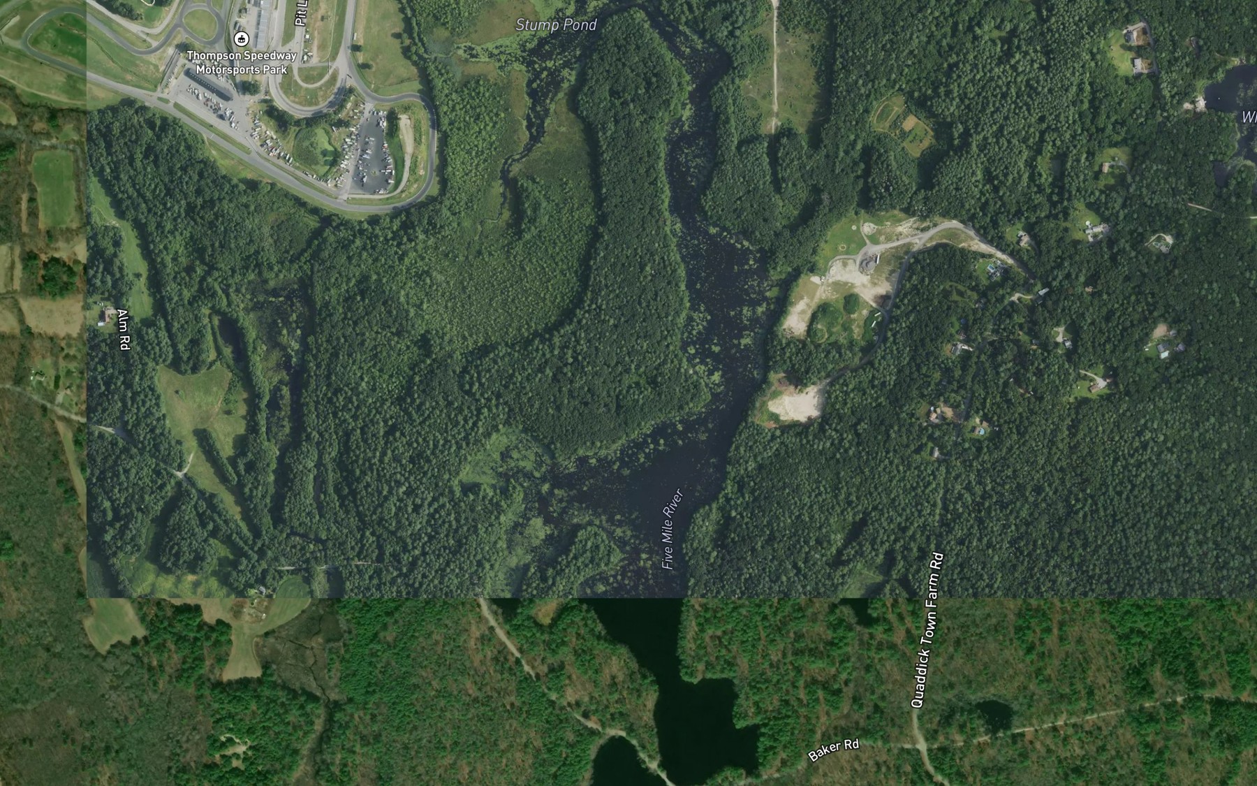 Satellite map of the Stump Pond