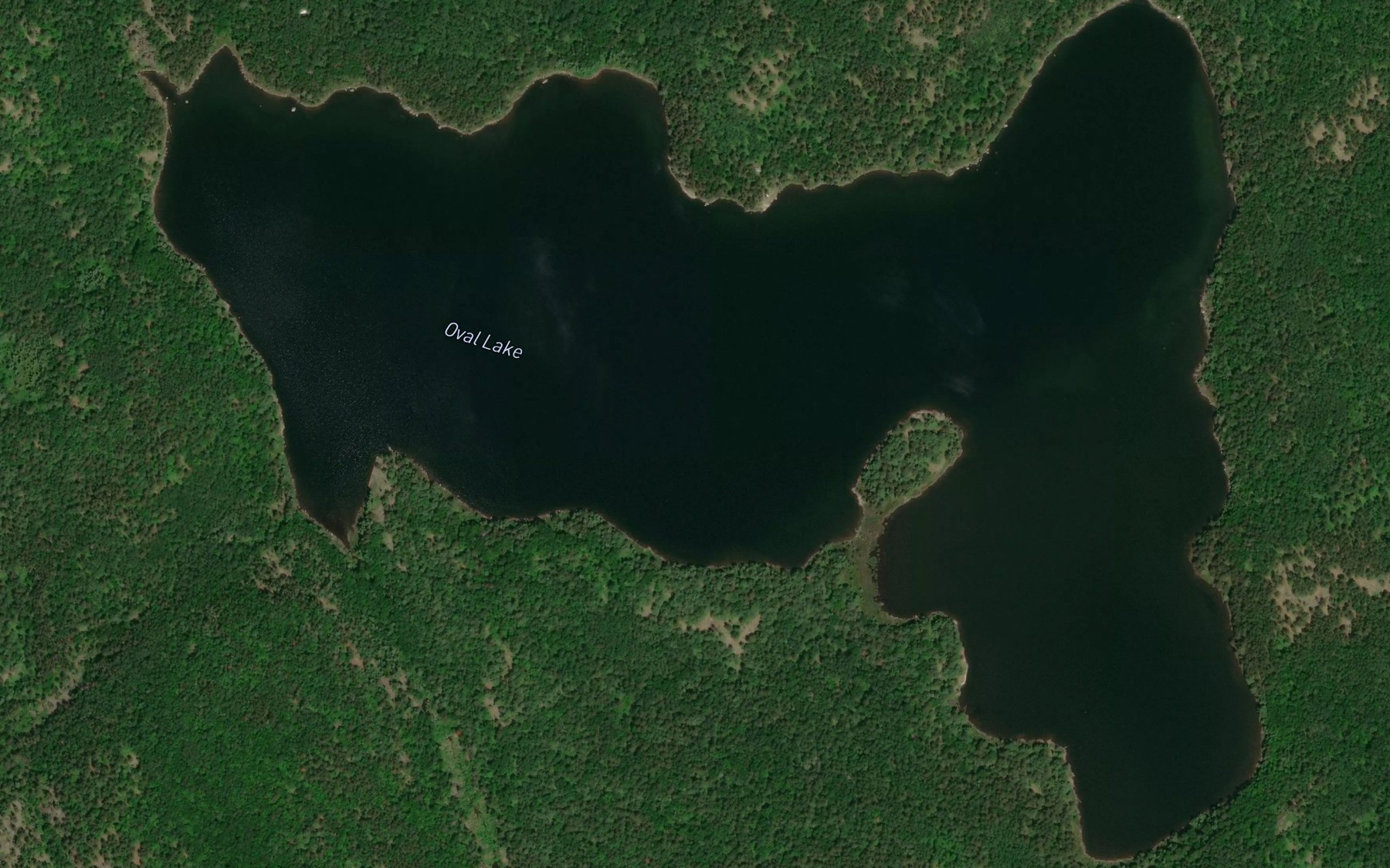 Satellite map of the Oval Lake