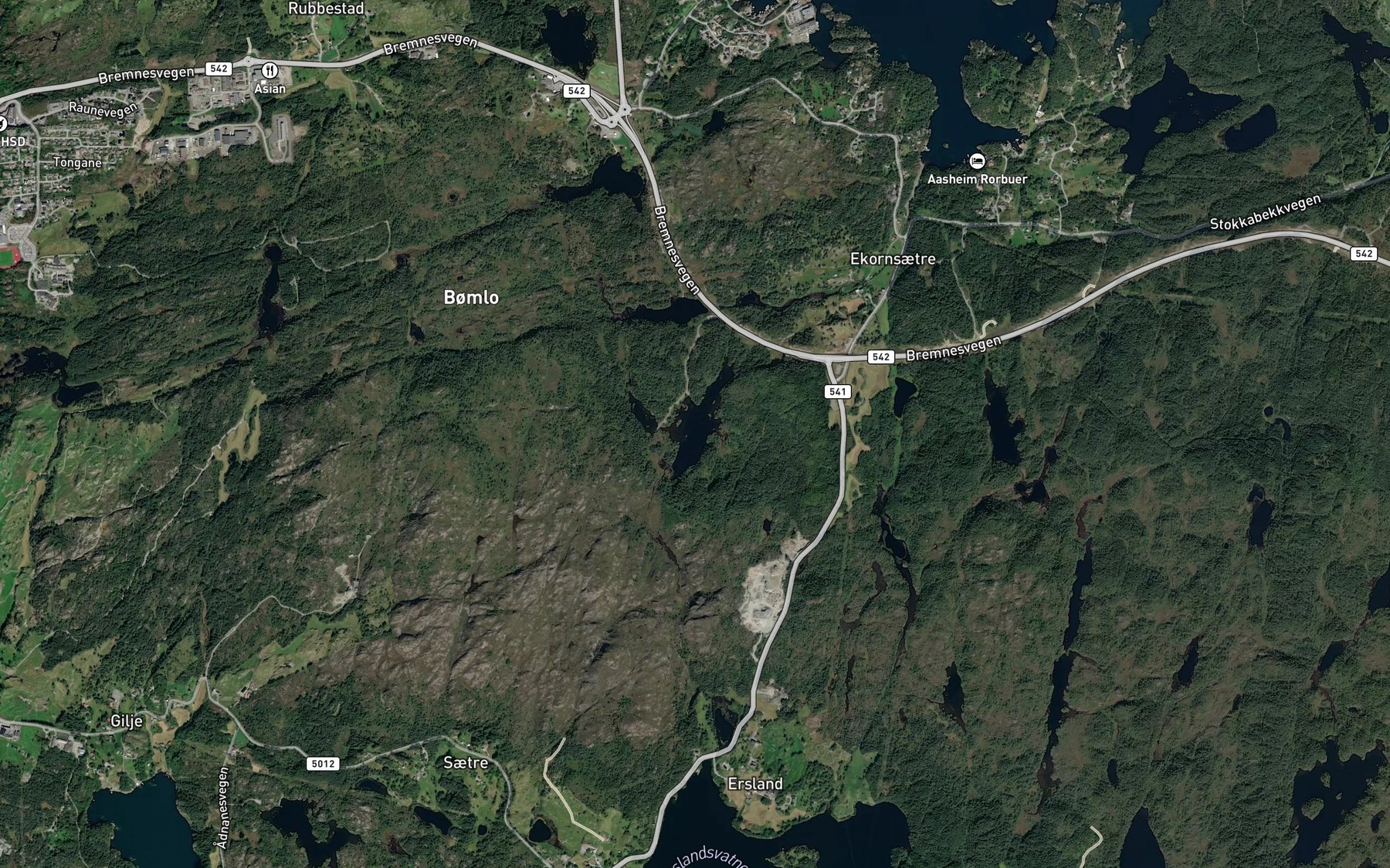 Satellite map of the Hatlebaervatnet
