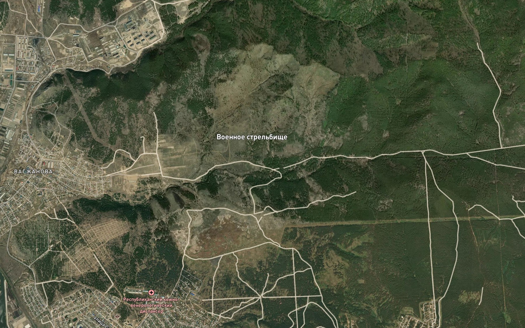Satellite map of the Pad' Sukhaya