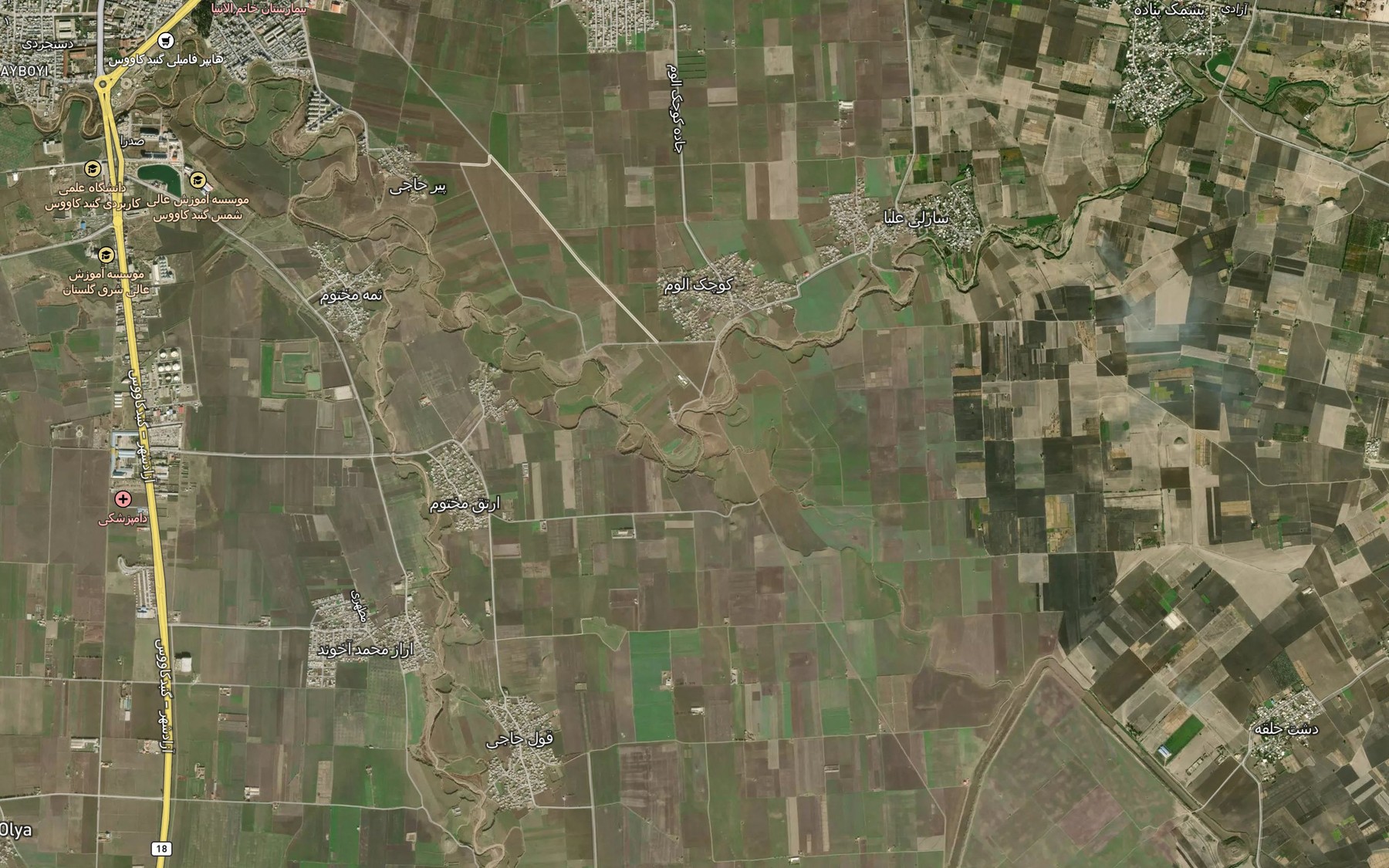 Satellite map of the Rudkhaneh-ye Cheli Chay