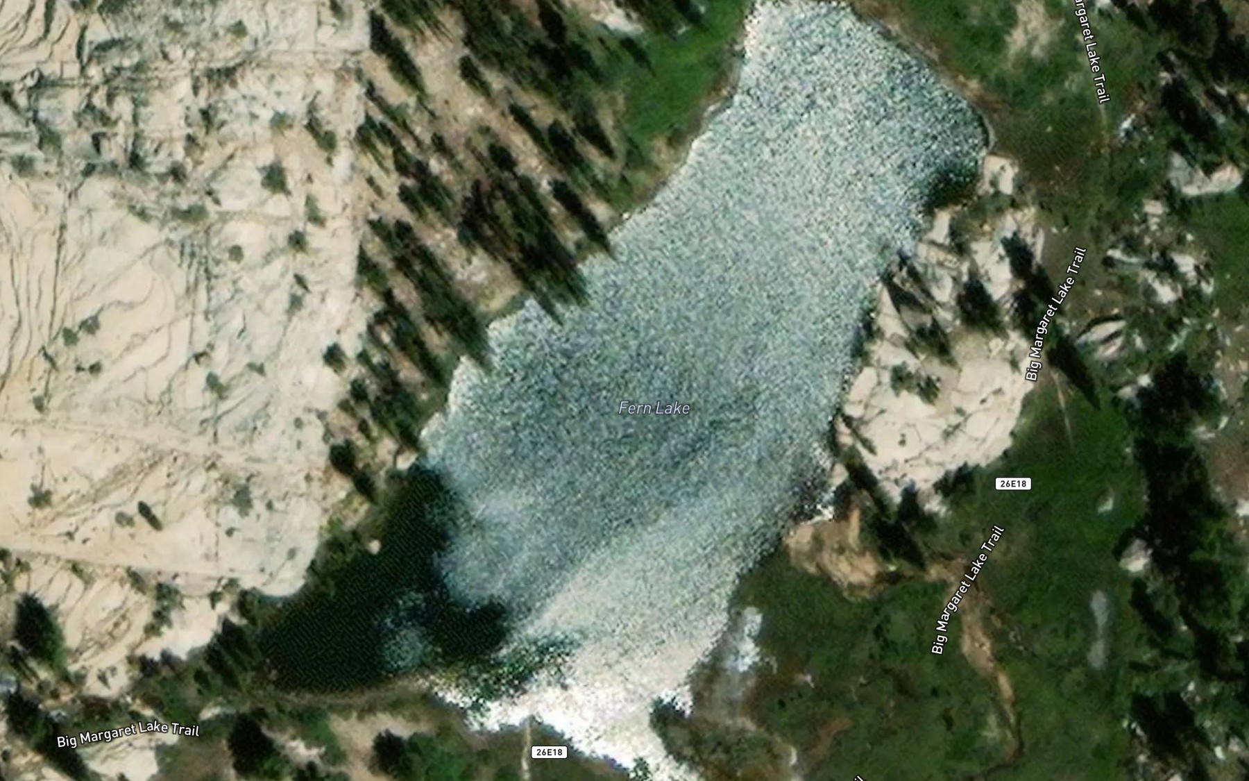 Satellite map of the Fern Lake