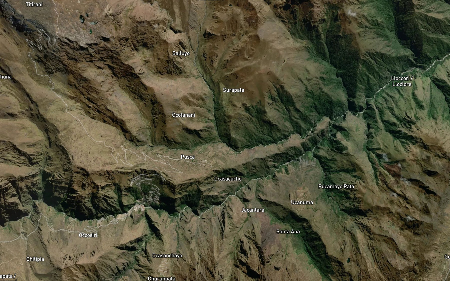 Satellite map of the Quebrada Huamansaya