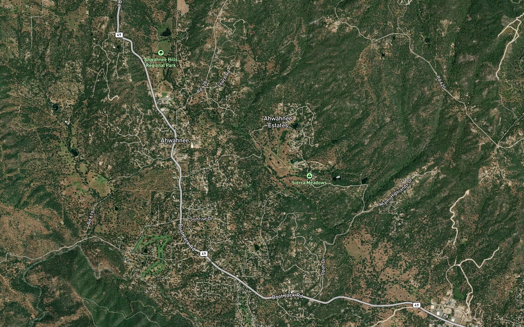Satellite map of the Peterson Creek