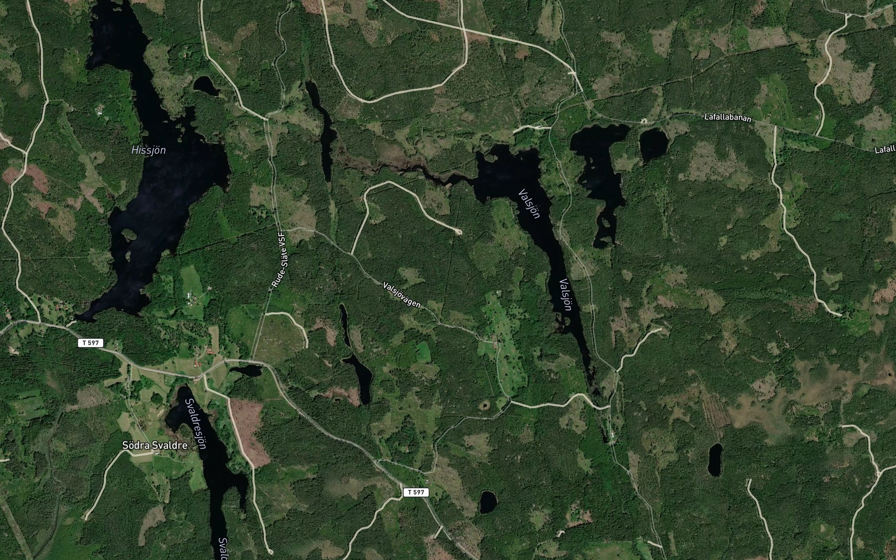 Satellite map of the Valsjon