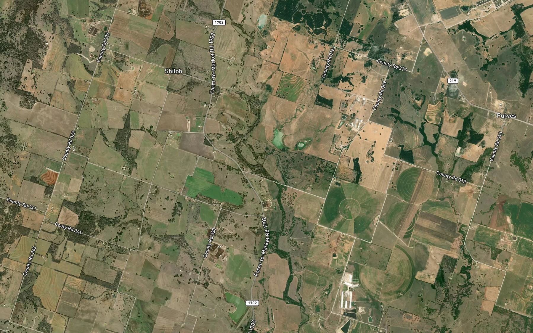 Satellite map of the Sawyer Branch