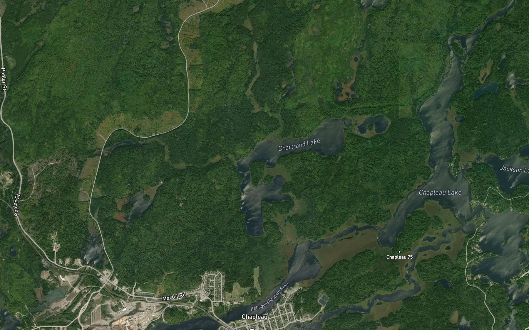 Satellite map of the Lac Chartrand