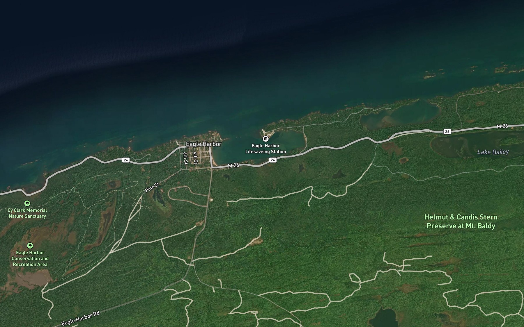 Satellite map of the Cedar Creek