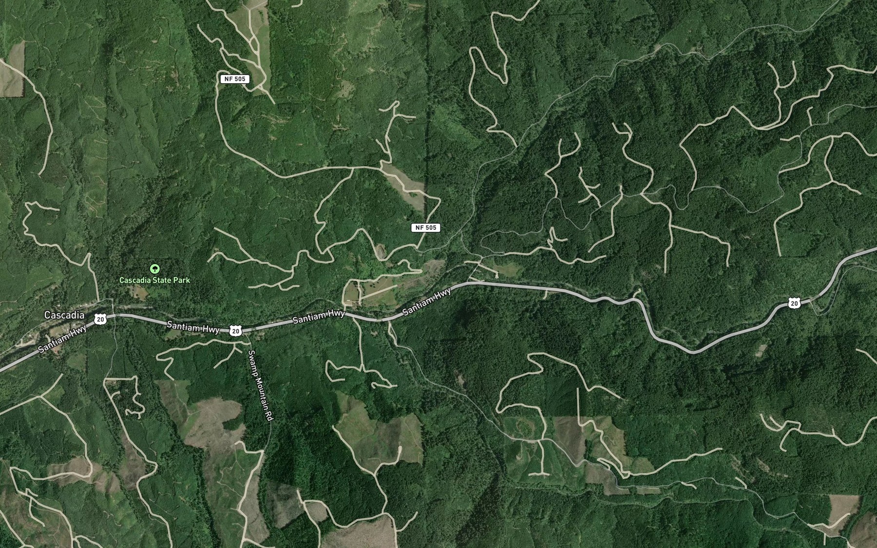Satellite map of the Moose Creek