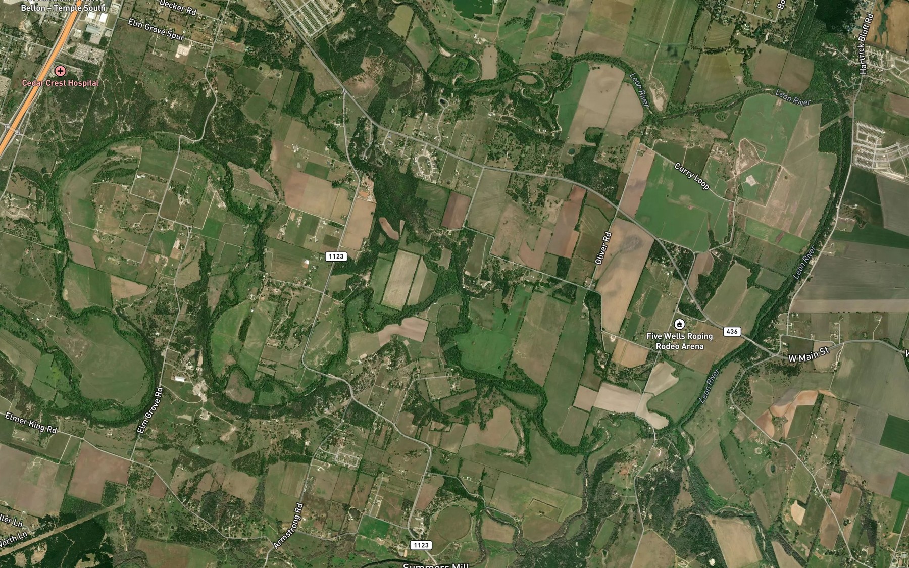 Satellite map of the Mitchell Branch
