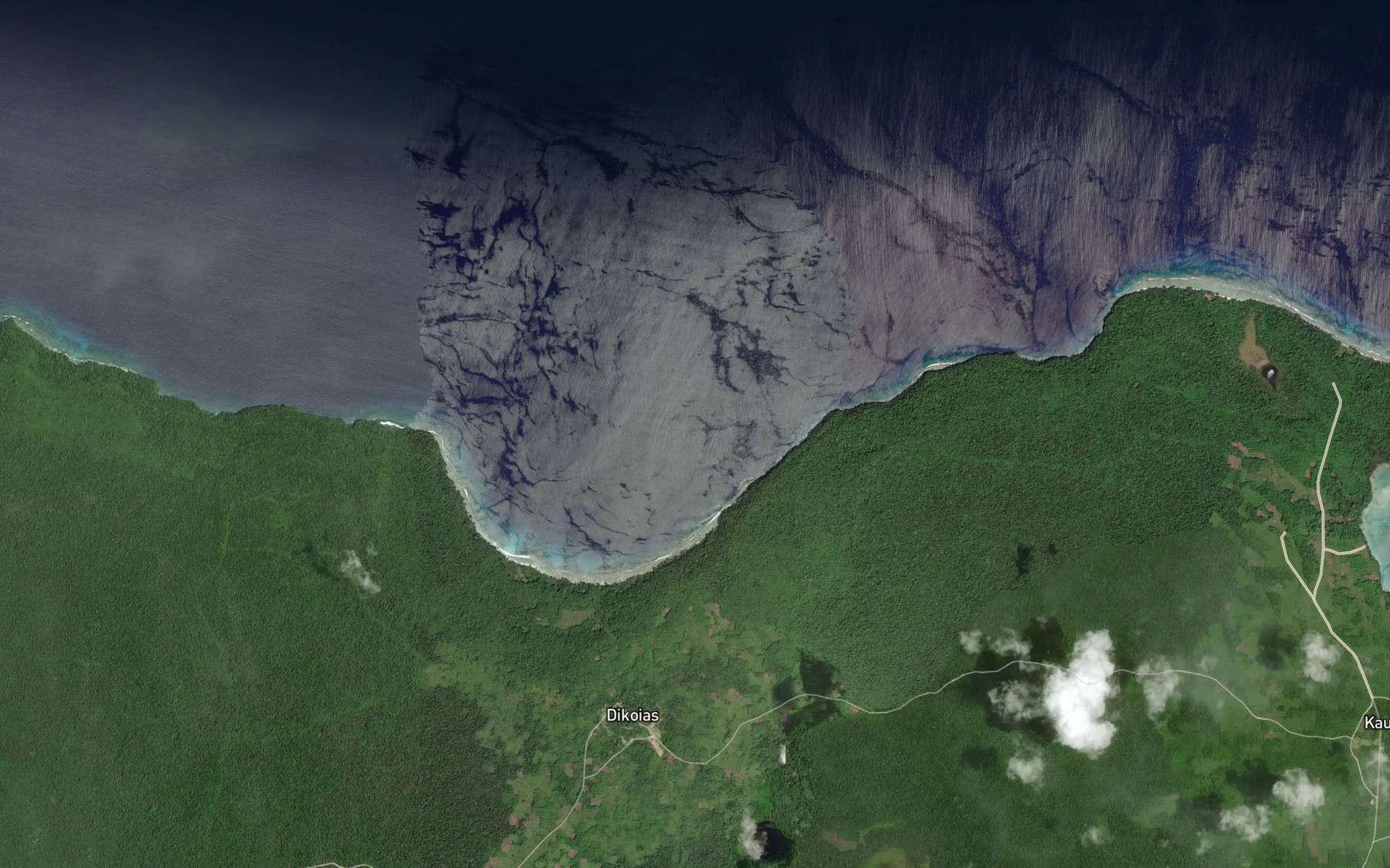 Satellite map of the Waspimat Bay