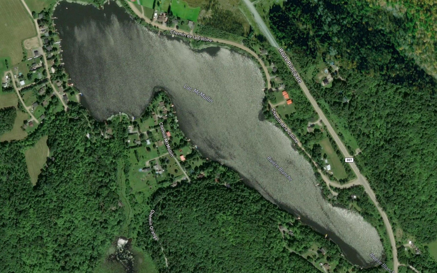 Satellite map of the Lac McMullin