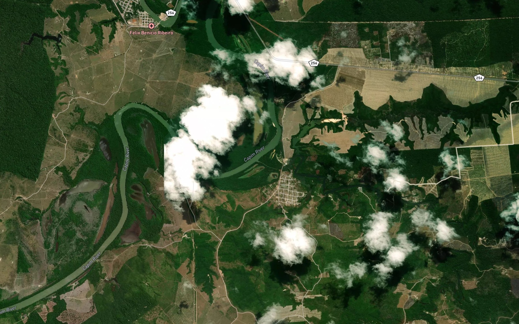 Satellite map of the Rio Potirita