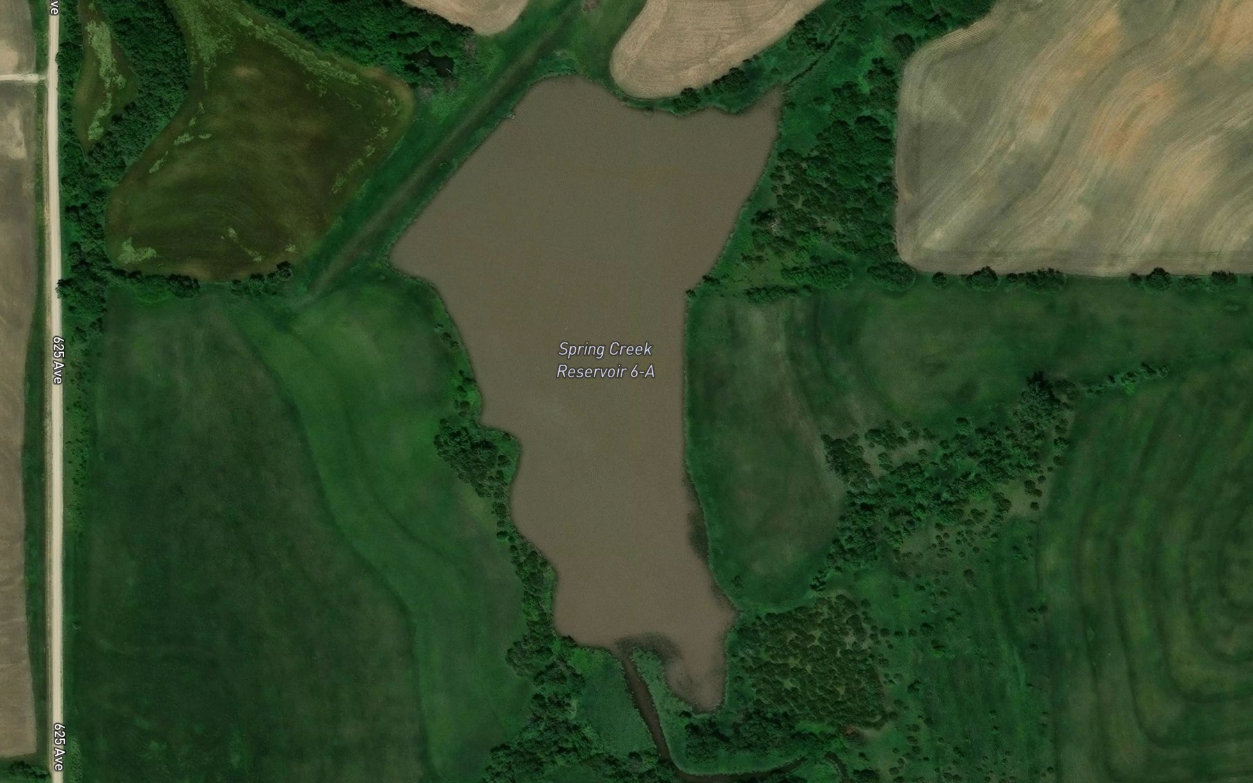 Satellite map of the Spring Creek Reservoir 6-A