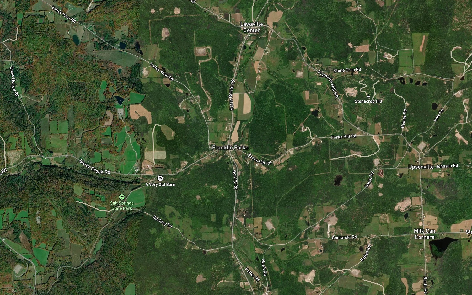 Satellite map of the Silver Creek