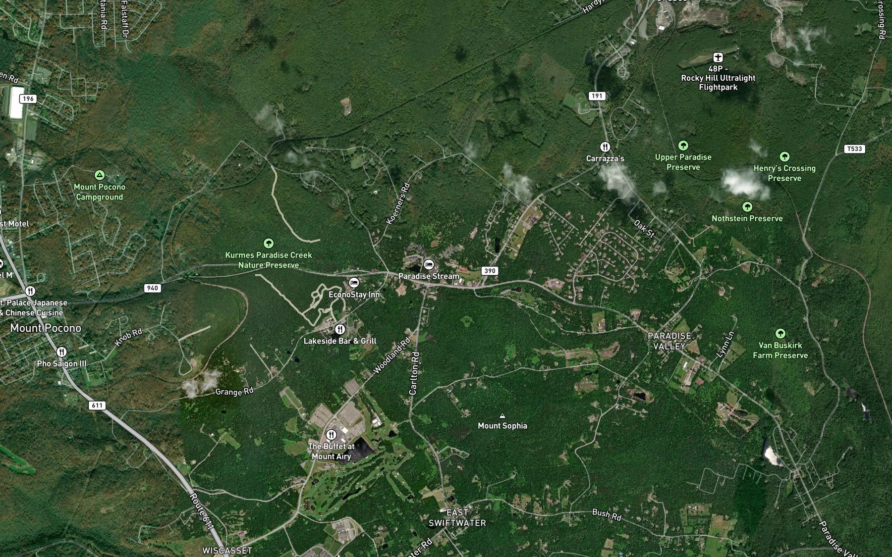 Satellite map of the Devils Hole Creek