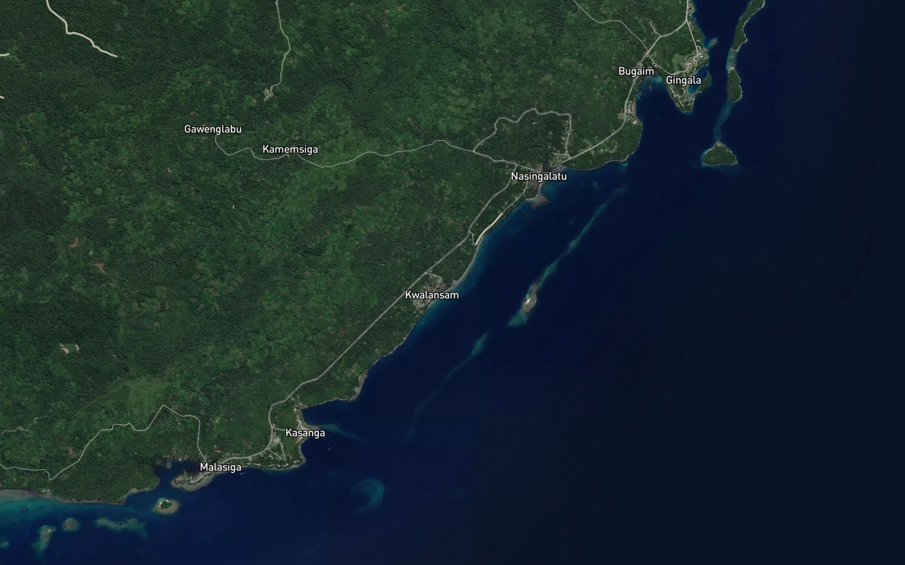 Satellite map of the Buka River