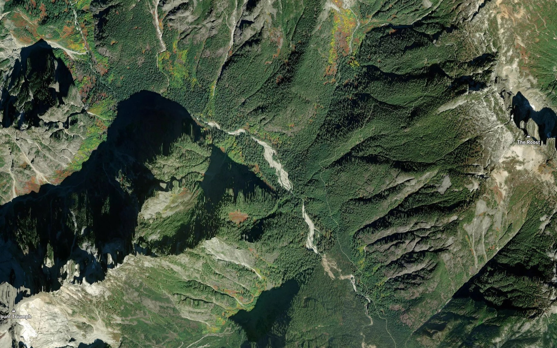 Satellite map of the Terror Creek