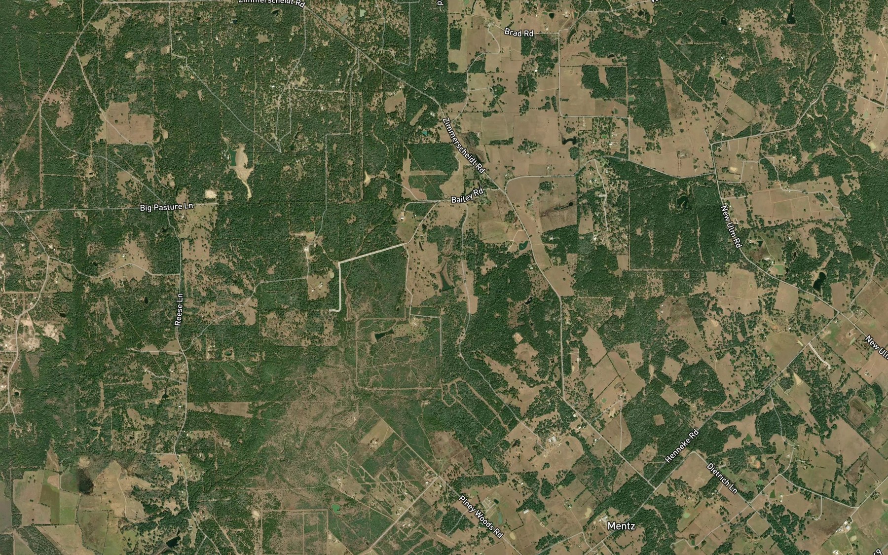 Satellite map of the Bailey Lake