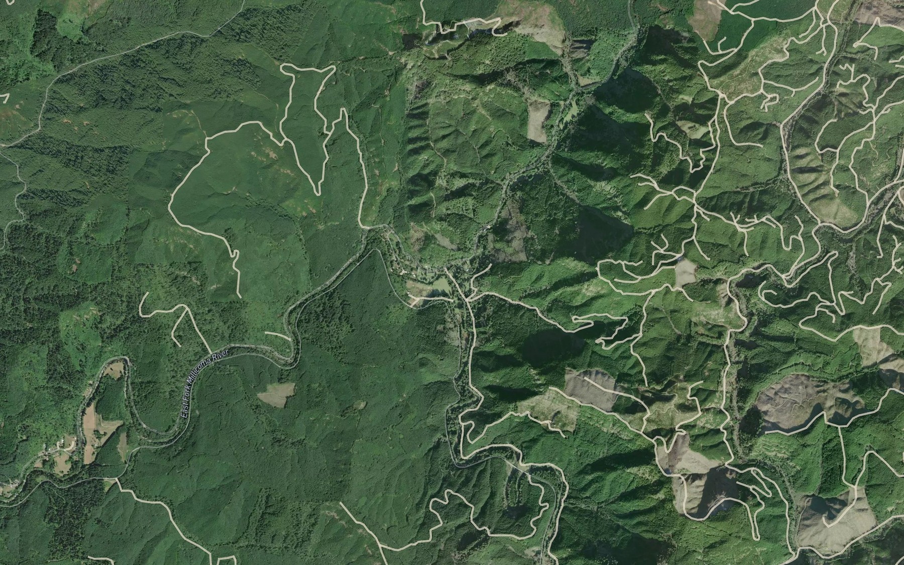 Satellite map of the Glenn Creek