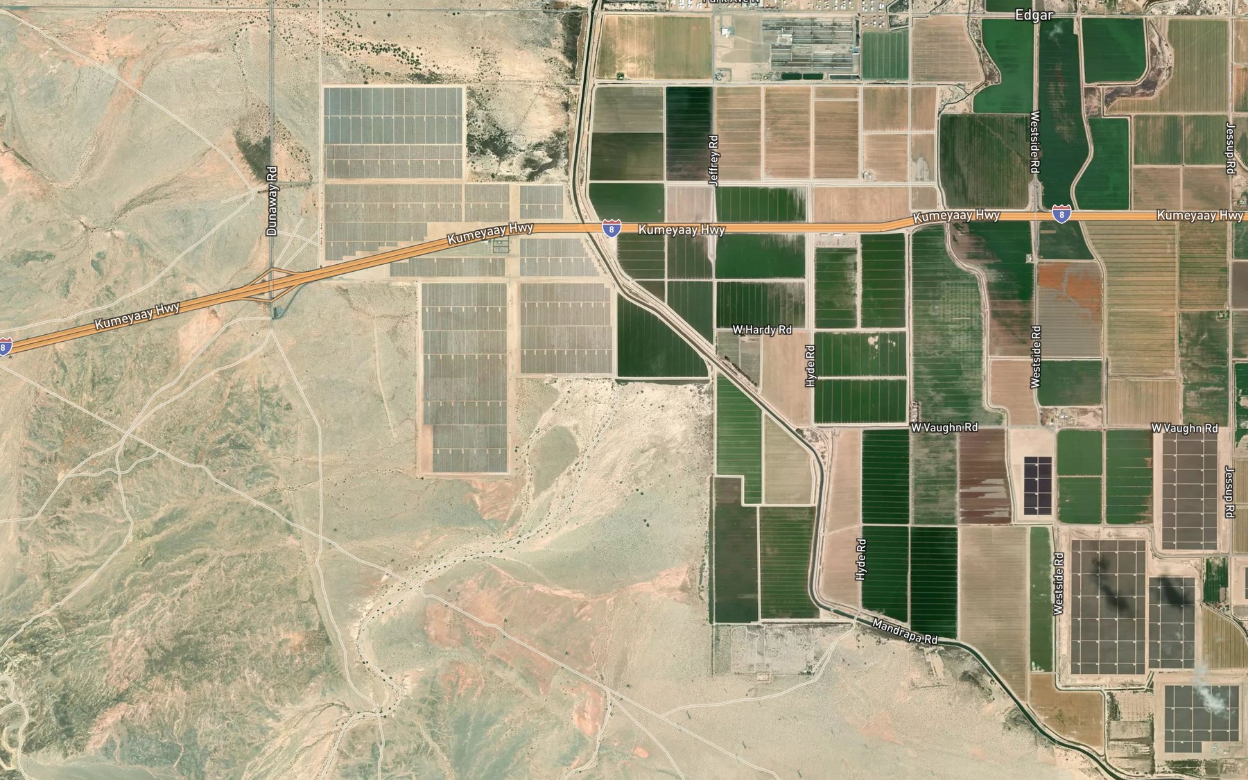 Satellite map of the Yuha Wash