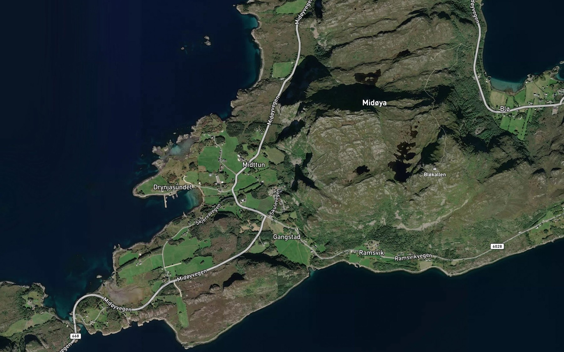 Satellite map of the Adalselva