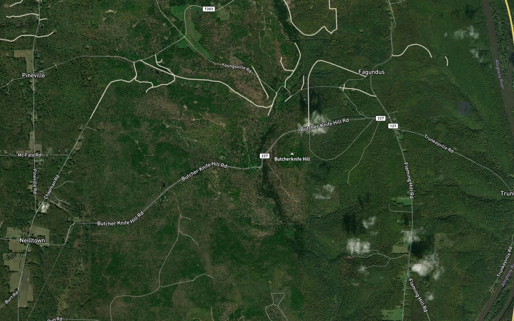 Satellite map of the German Run