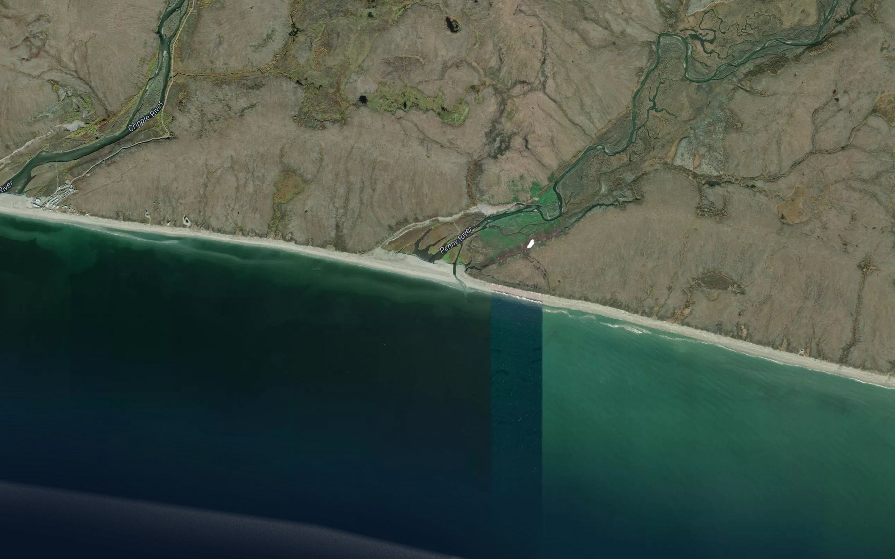 Satellite map of the Penny River