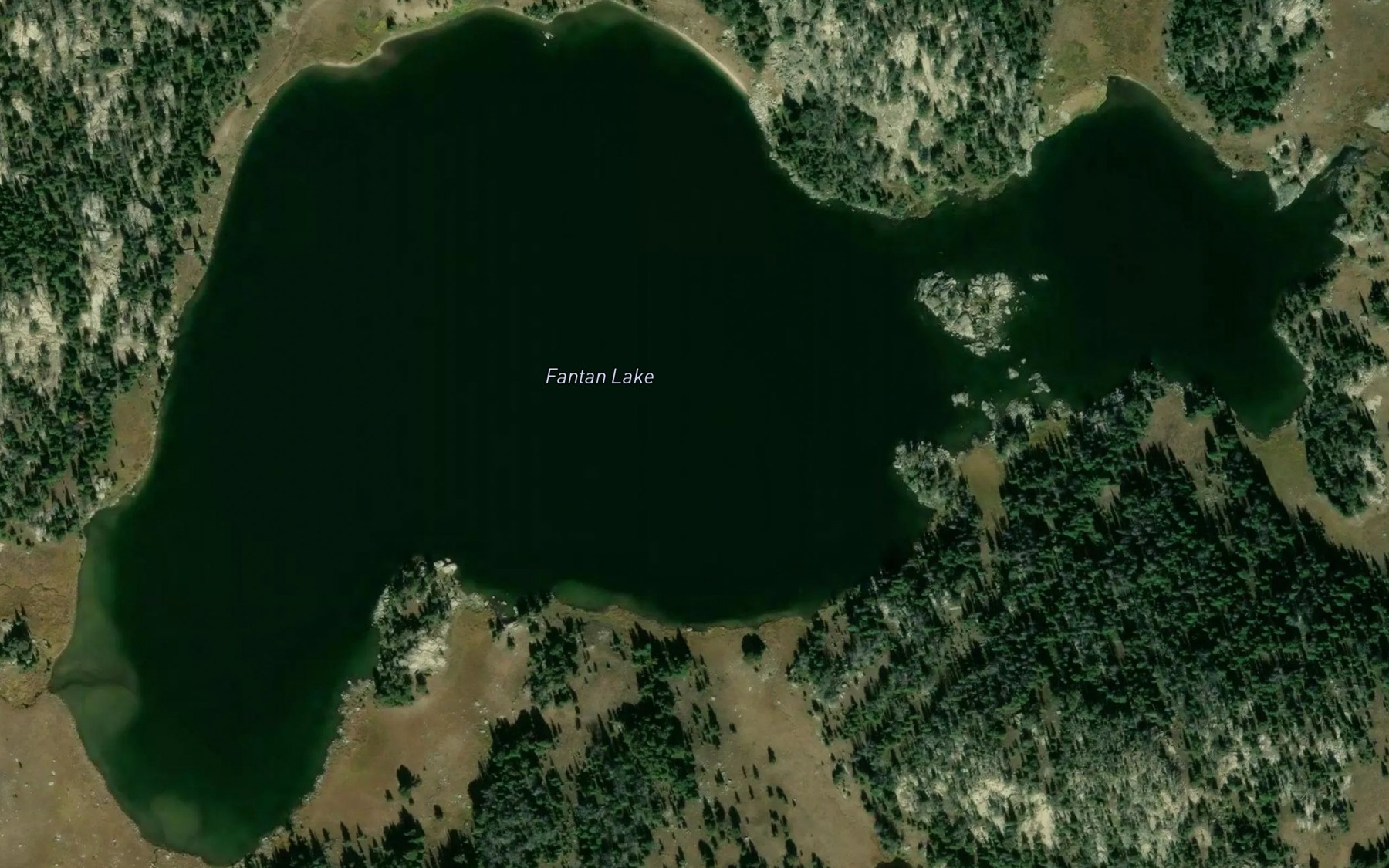 Satellite map of the Fantan Lake