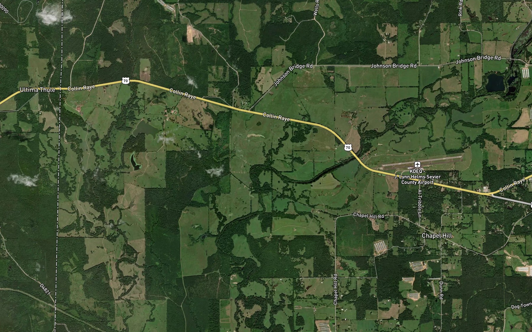Satellite map of the Mud Creek