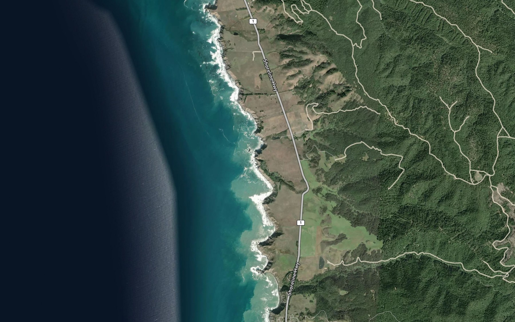 Satellite map of the Mills Creek
