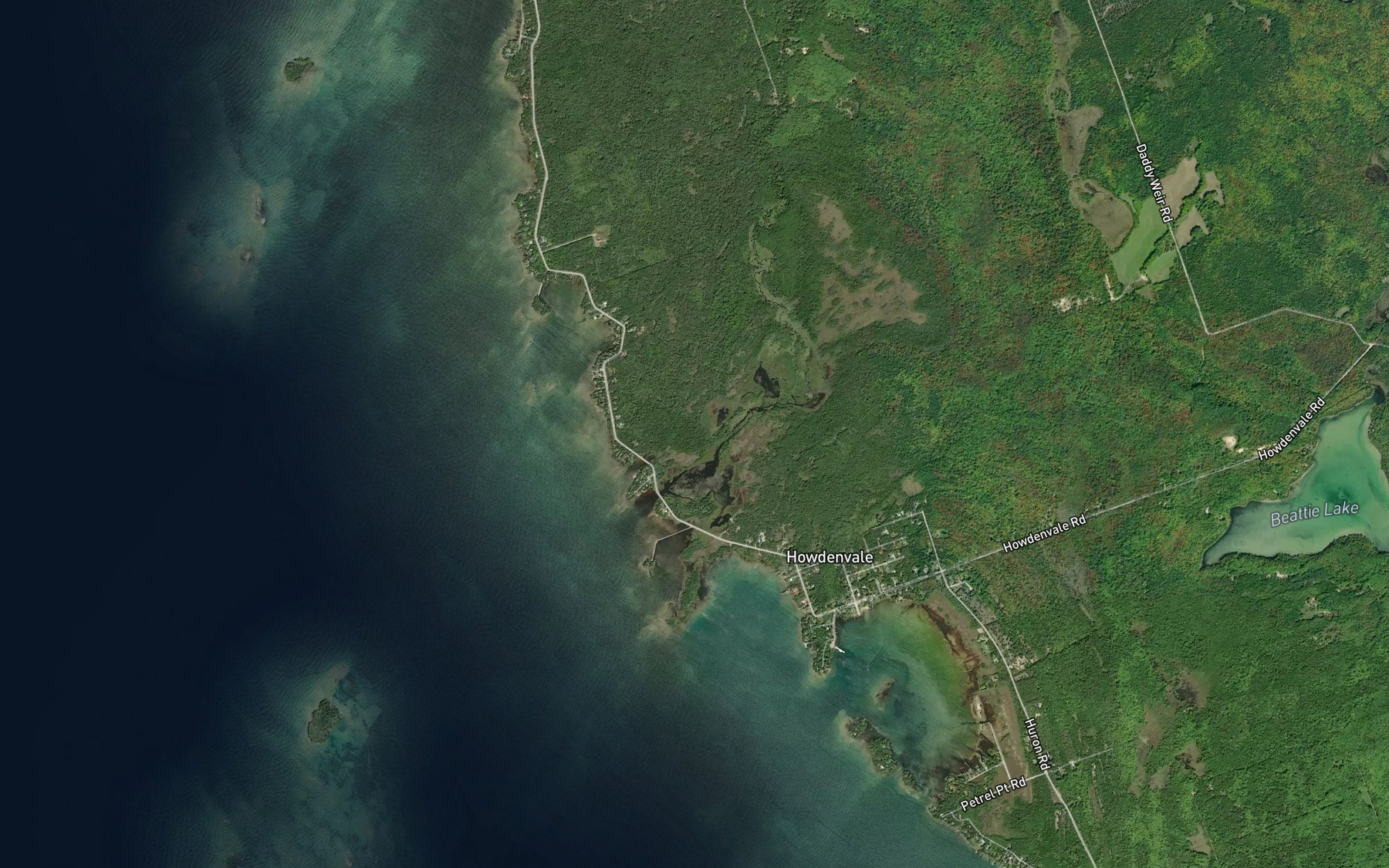 Satellite map of the Sucker Creek