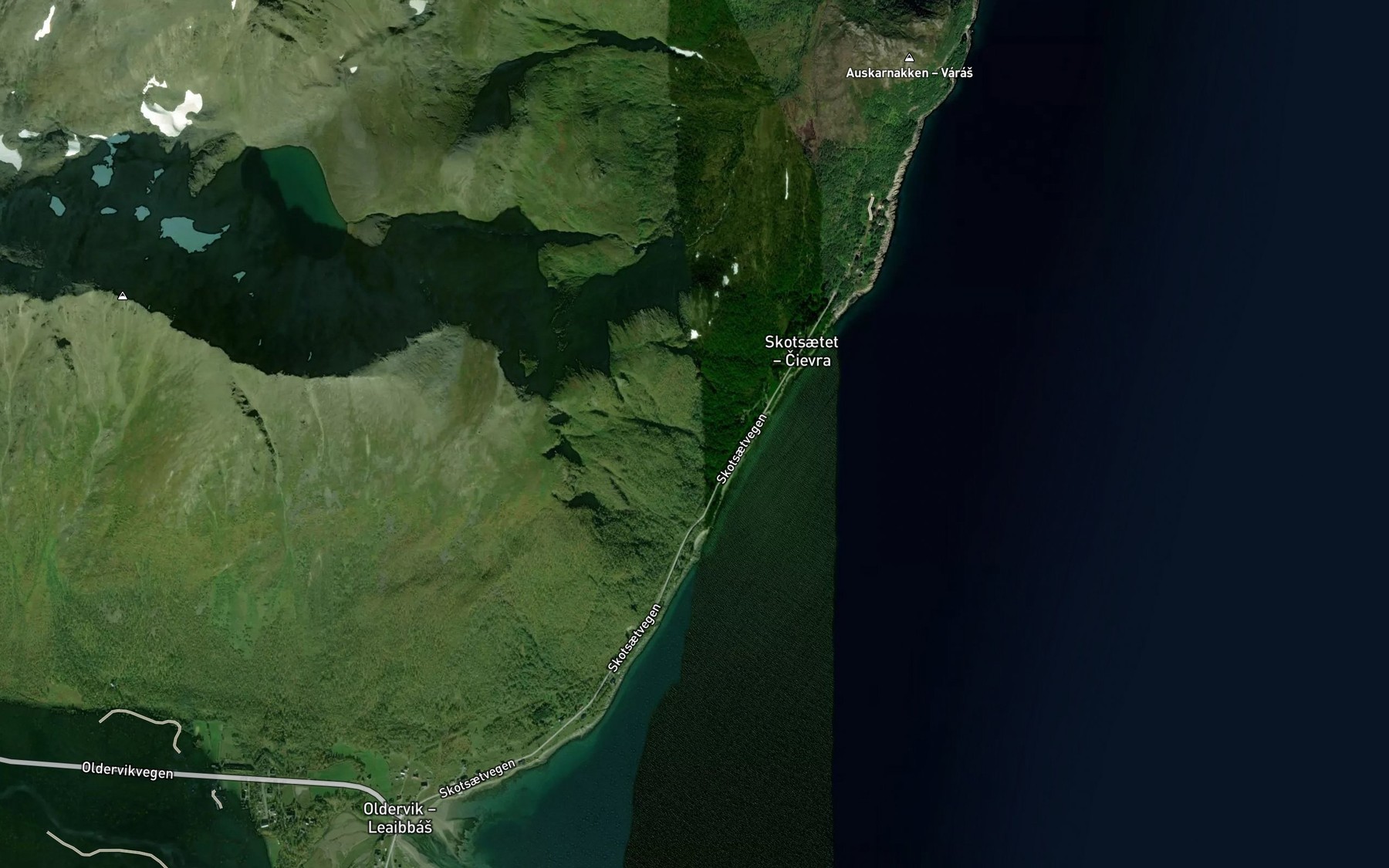 Satellite map of the Skjellveita